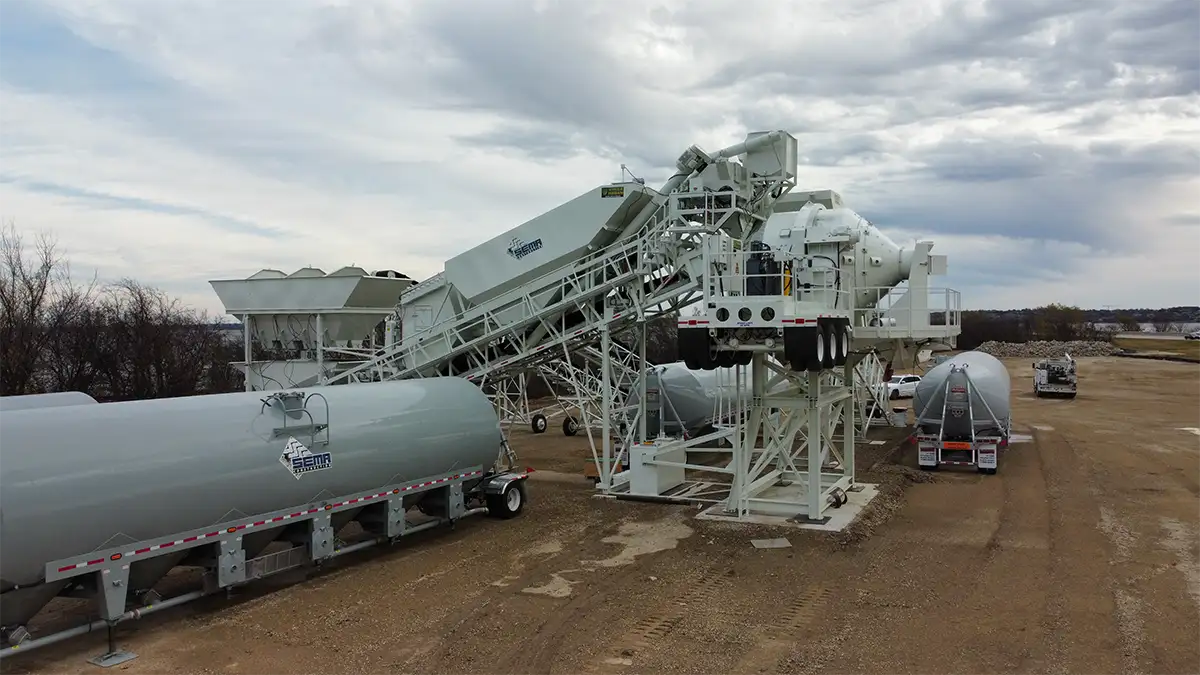 HT Series Batch Plant – TM-12 Tilt Mixer – HCA Silo – Conveyors HT Series Batch Plant - TM-12 Tilt Mixer - HCA Silo - Conveyors